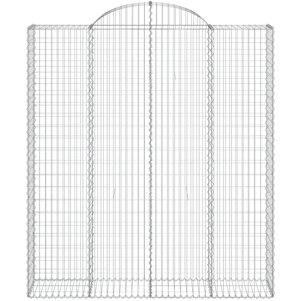 vidaXL Silver Galvanised Iron Arched Gabion Basket 200 x 50 x 220/240cm 12 Pack Image 2