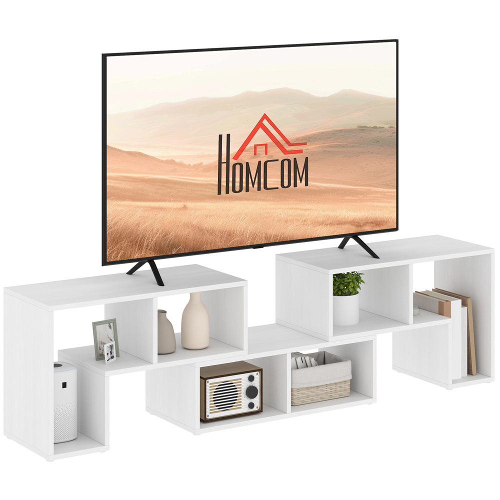 HOMCOM 6 Shelf White TV Unit Image 2