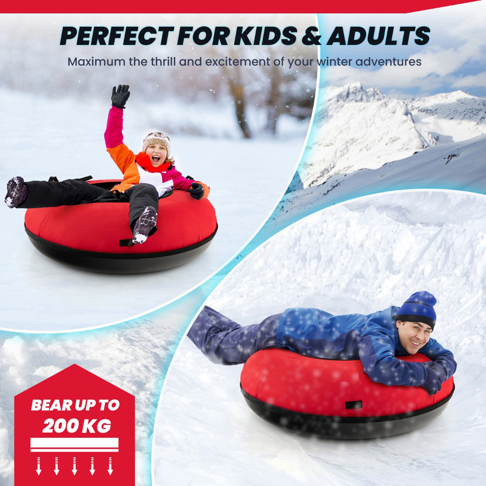 Costway Red Heavy Duty Snow Tube with Seat Cushion Image 6