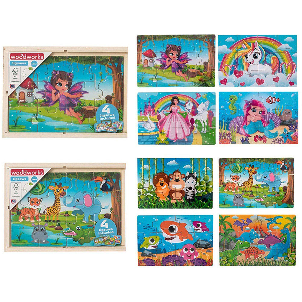 Woodworks 4 Wooden Puzzles in Box Image
