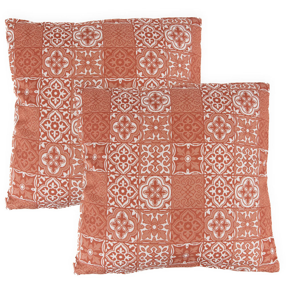Streetwize Pink Jacquard Outdoor Scatter Cushions 2 Pack Image 1