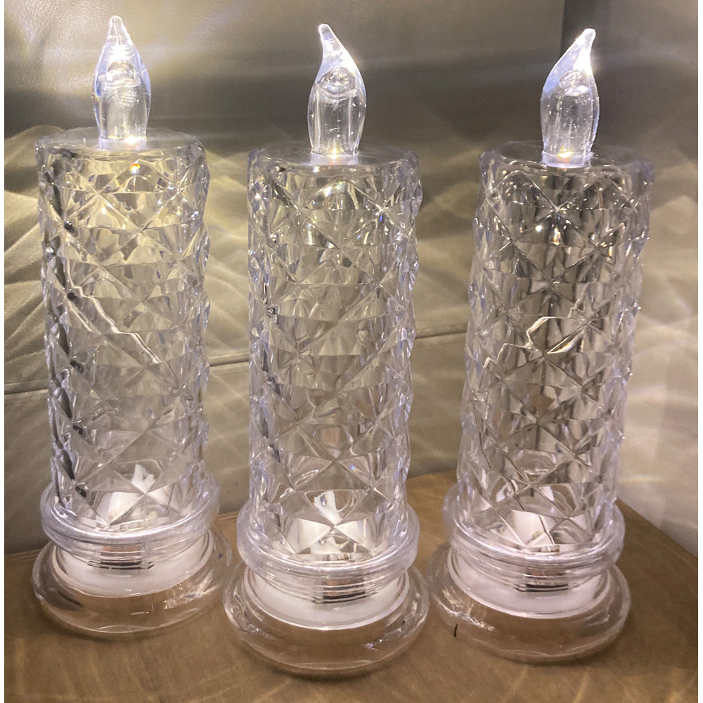 Avilo Clear LED Candle with Reflection 3 Pack Image 8