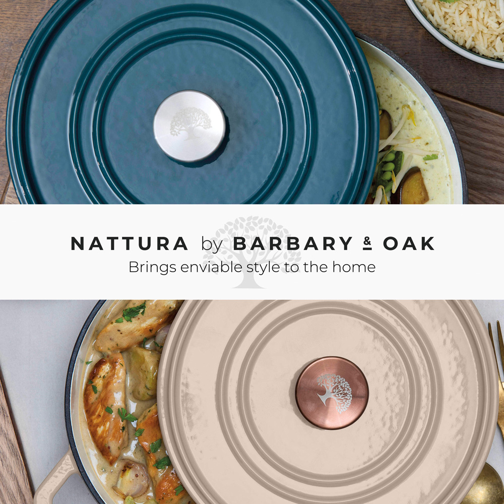 Barbary & Oak Nattura 20cm Cashmere Cast Iron Round Casserole Dish with Lid Image 8