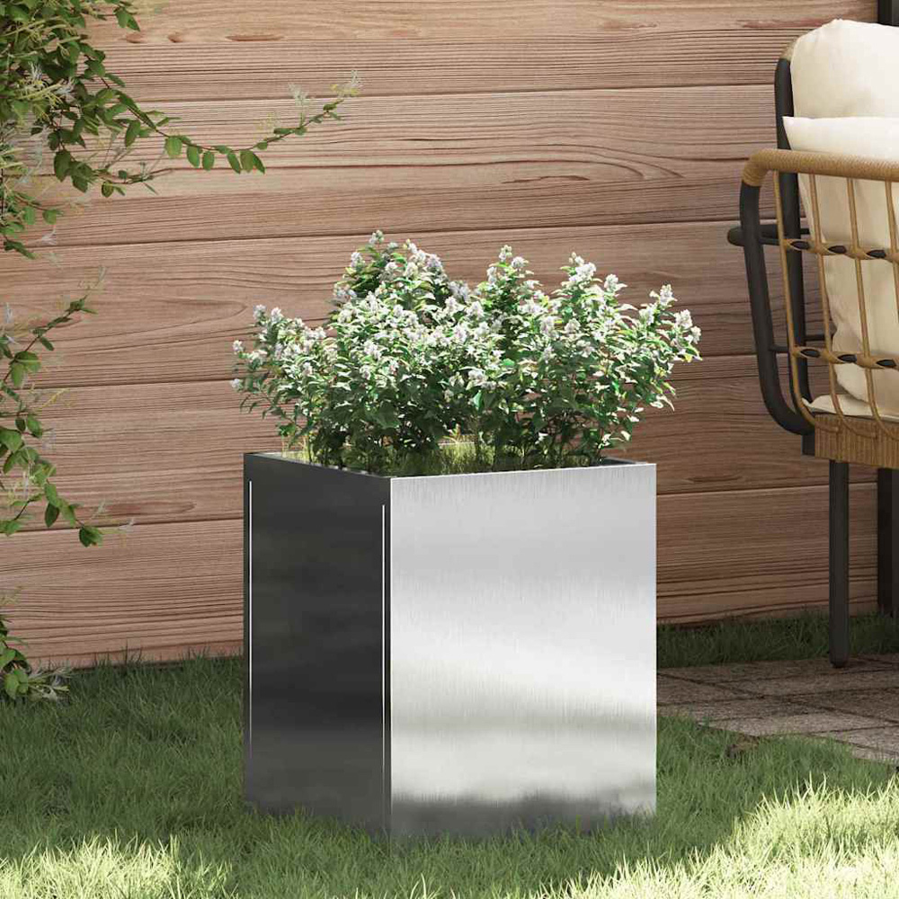 vidaXL Silver Garden Planter 40 x 32 x 32cm Image 2