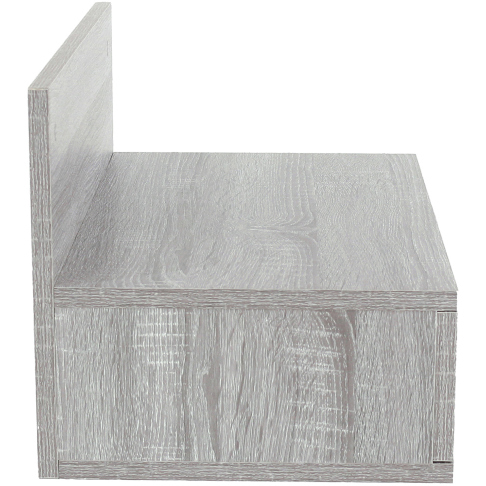 Core Products Kelly Single Drawer Grey Oak Effect Wall-Mounted Open Bedside Table Set of 2 Image 6