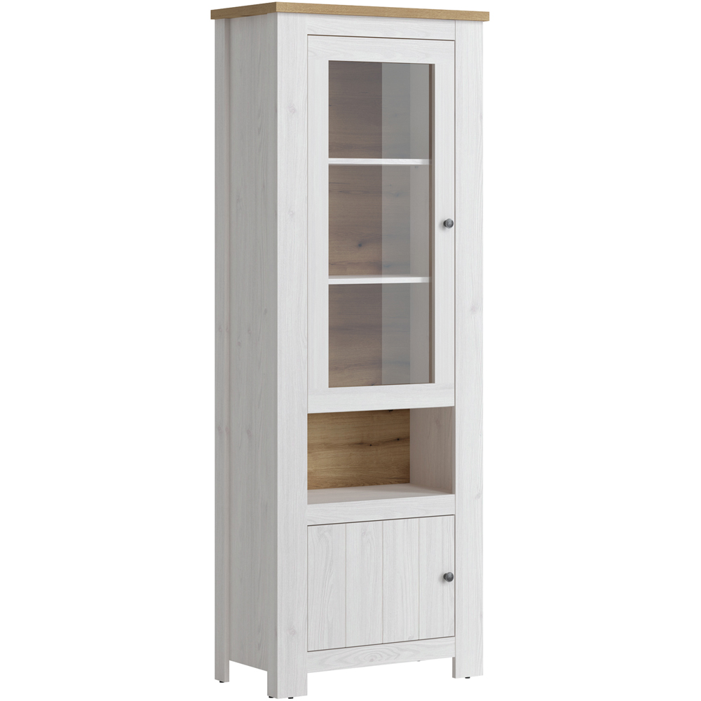 Florence Celesto 2 Door White and Oak Display Cabinet Image 2