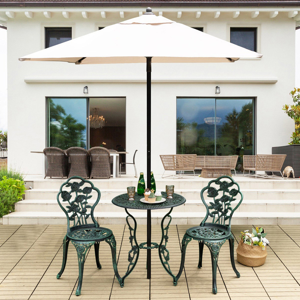 Costway 2 Seater Aluminium Bistro Set Image 4