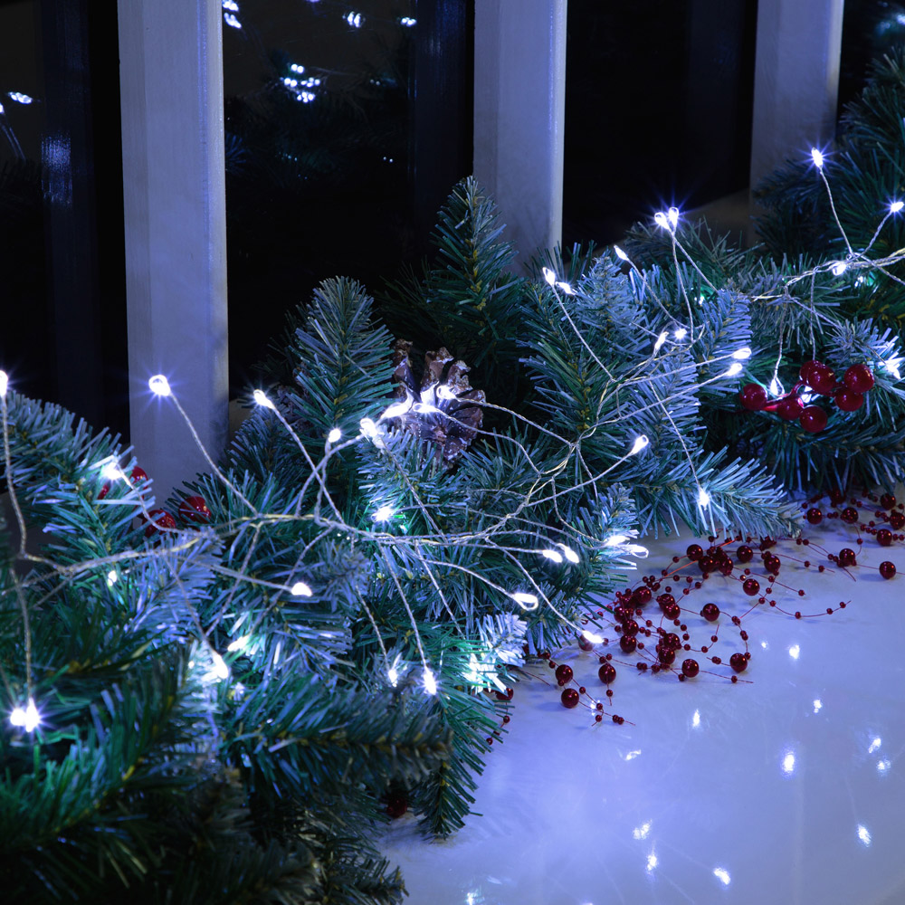 The Christmas Workshop 5.6m 680 White LED Silver Cluster String Light Image 3