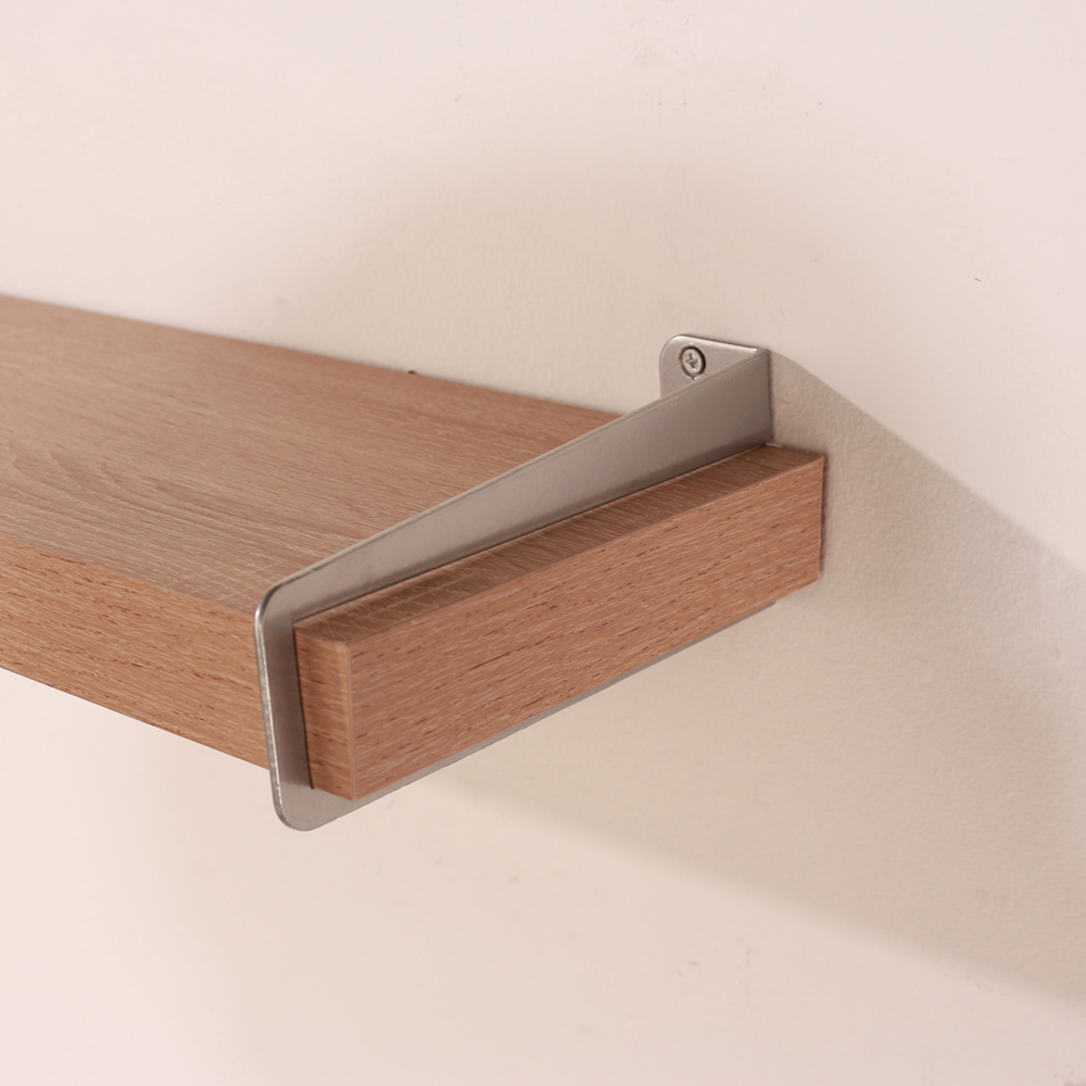 Core Products Keer Oak Effect Chunky Shelf with Slide On Metal Brackets 80cm Image 3
