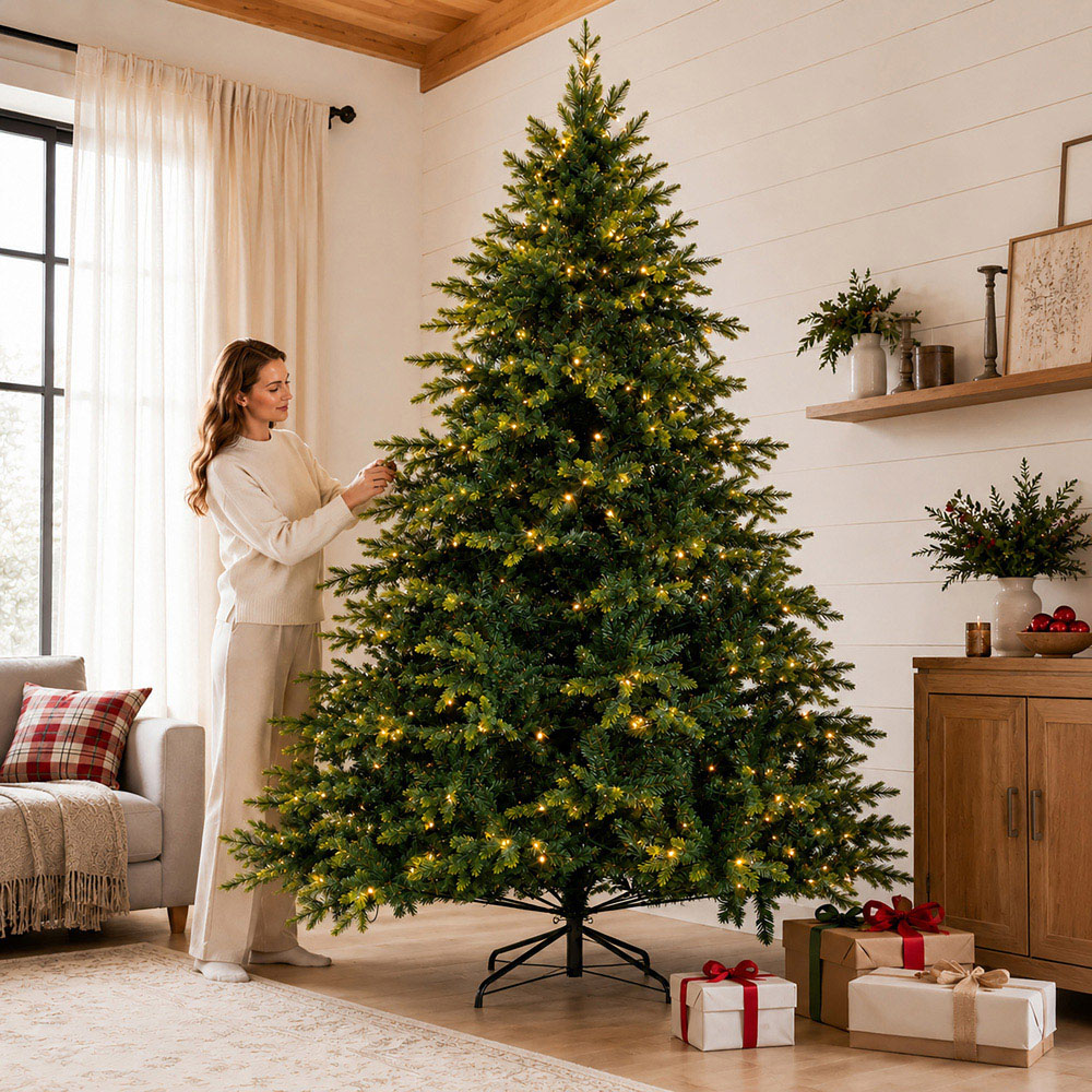 Abrihome 570 Warm White LED Pre-Lit Artificial Christmas Tree with 1760 Mixed Tips 8ft Image 4