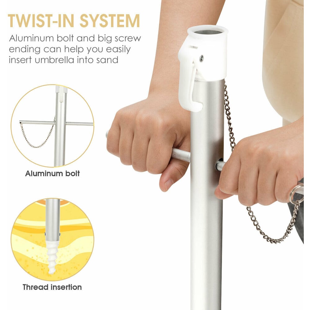 Costway Yellow Sun Umbrella Parasol 2m Image 7