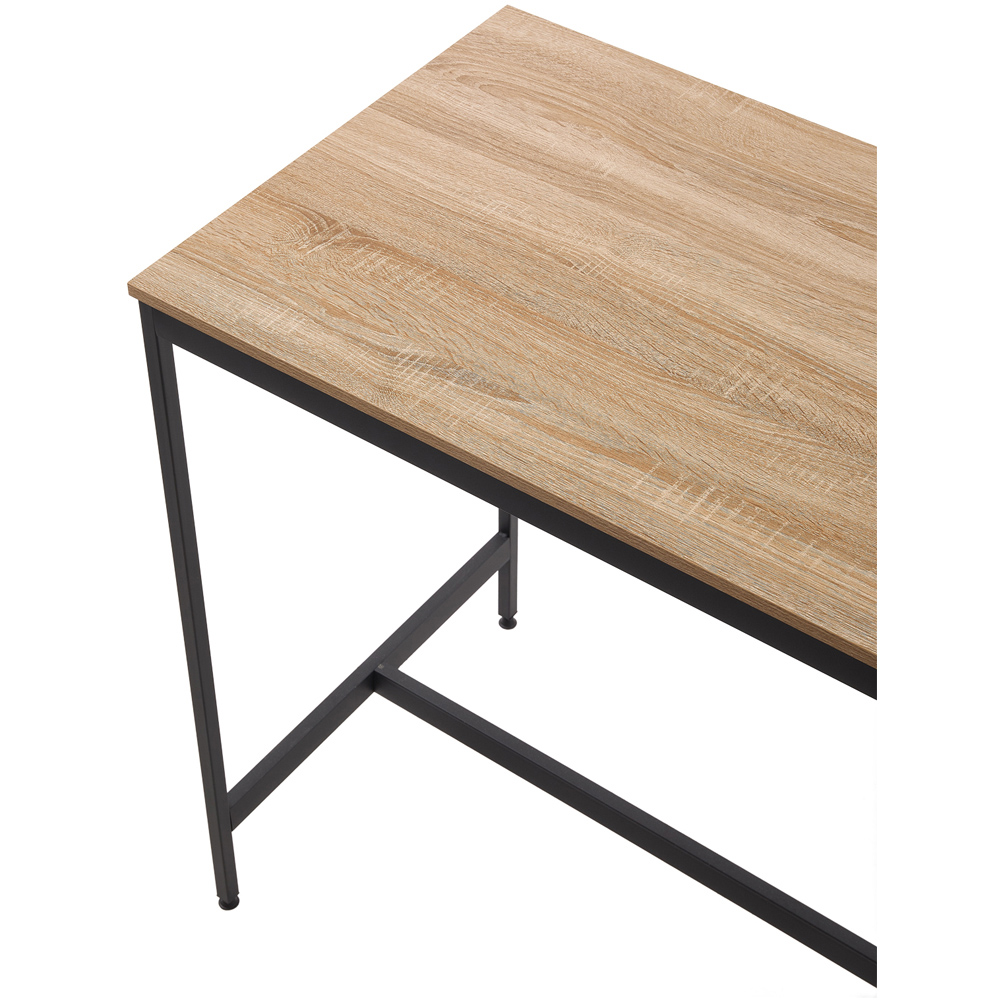 Living and Home 4 Seater Natural Wood and Black Bar Table and Stool Set Image 4