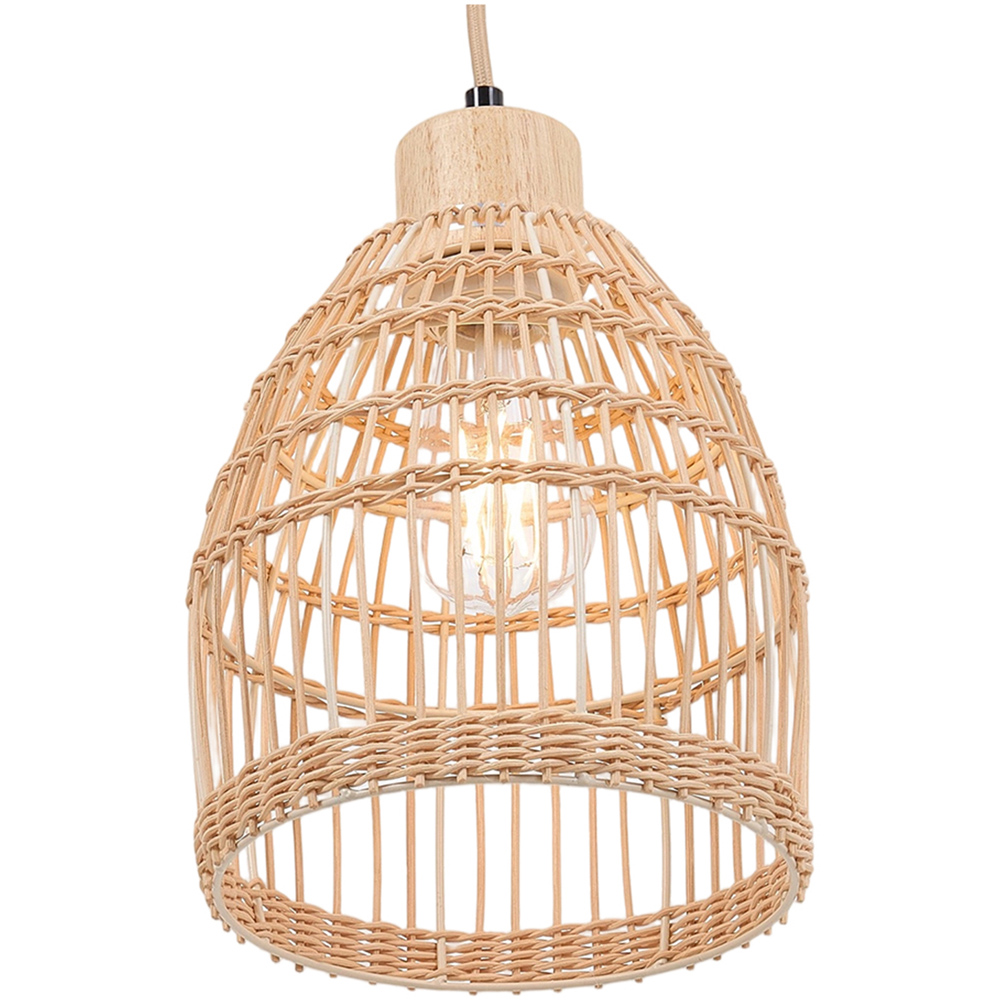 Living and Home Natural Bamboo E27 Pendant Light Image 3