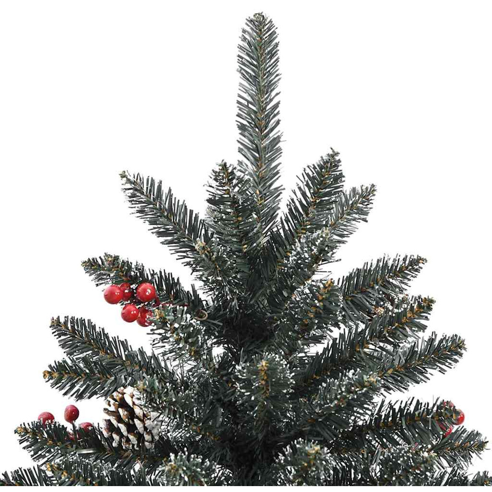 vidaXL Pre-Lit White Baubles and Pinecones Green Artificial Snow Tipped Christmas Tree 8ft Image 7