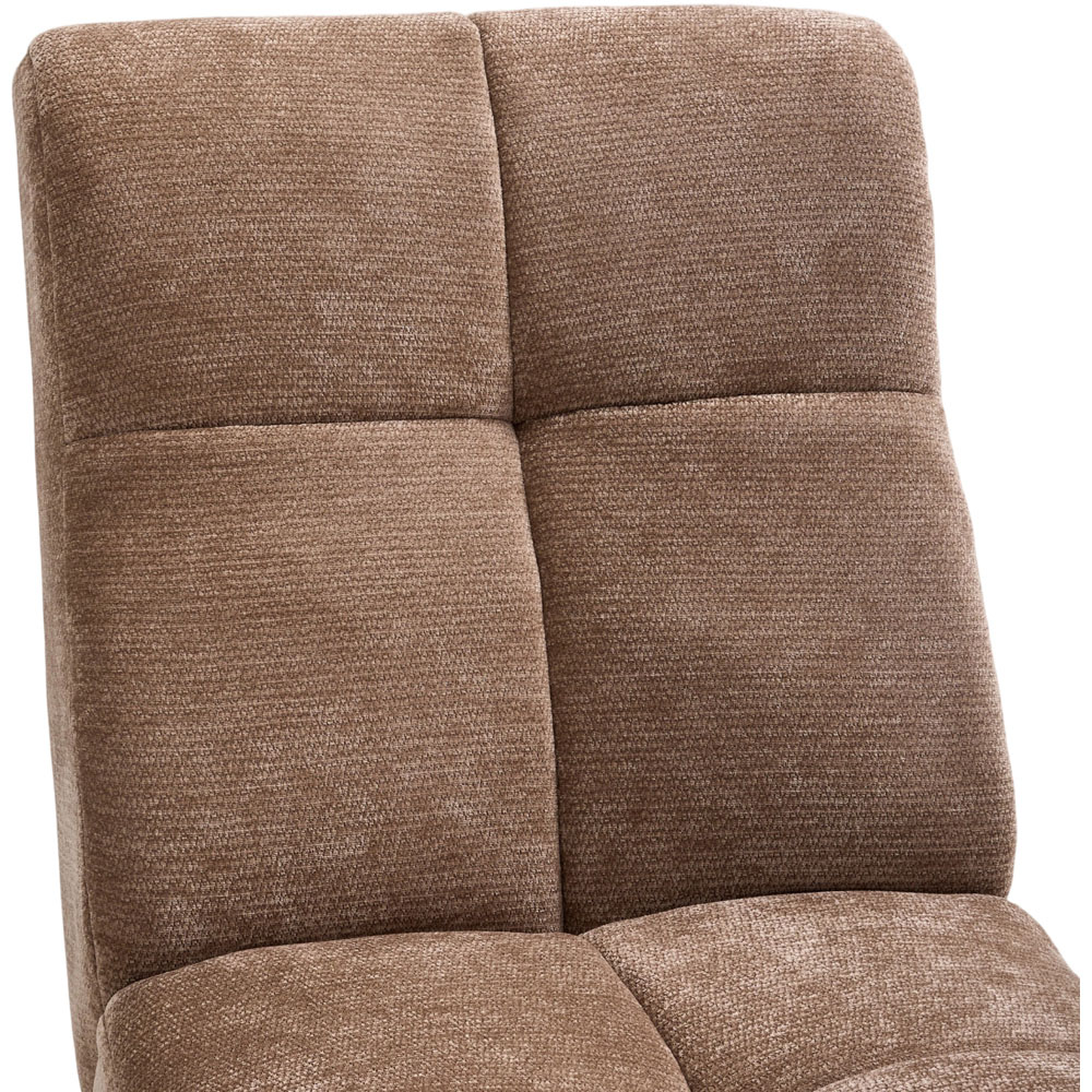 Living and Home Brown Chenille Quilted Backrest Lounge Chair Image 4