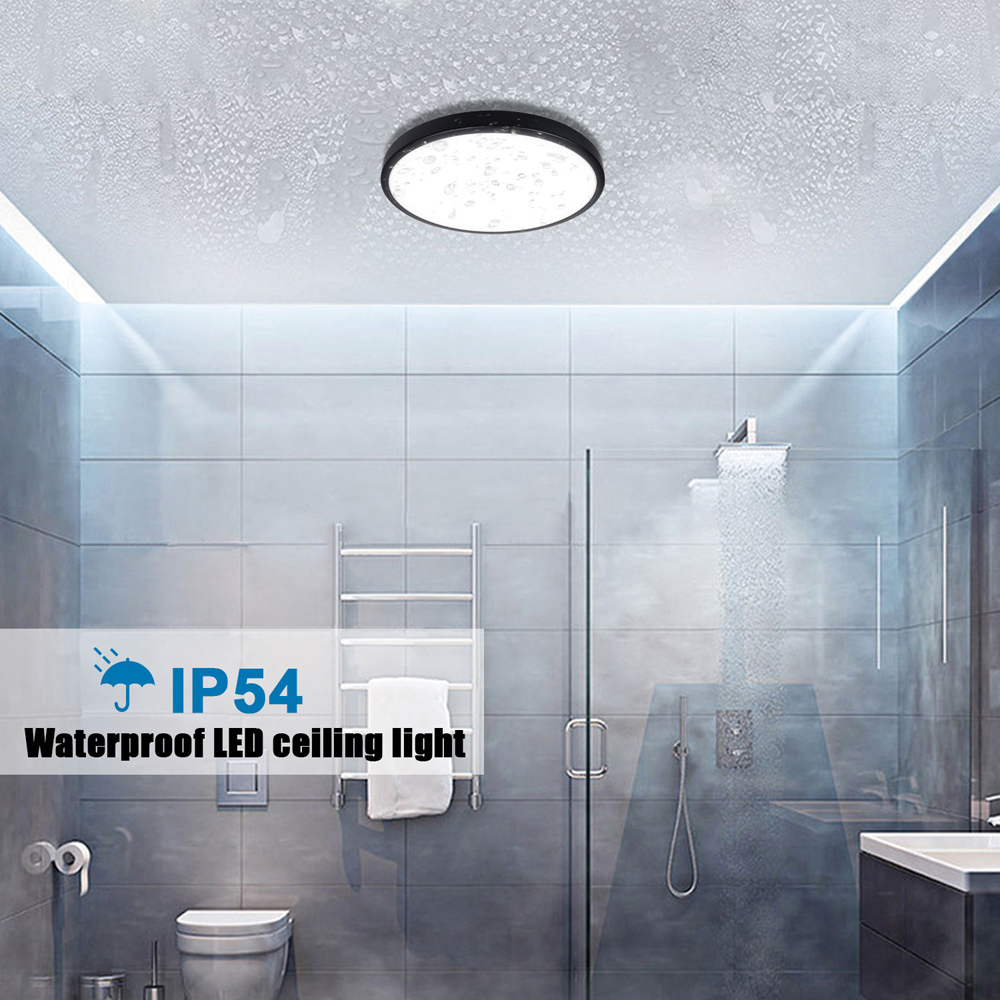 ExtraStar Cool White LED Integrated Black Round Flush Ceiling Light Image 3