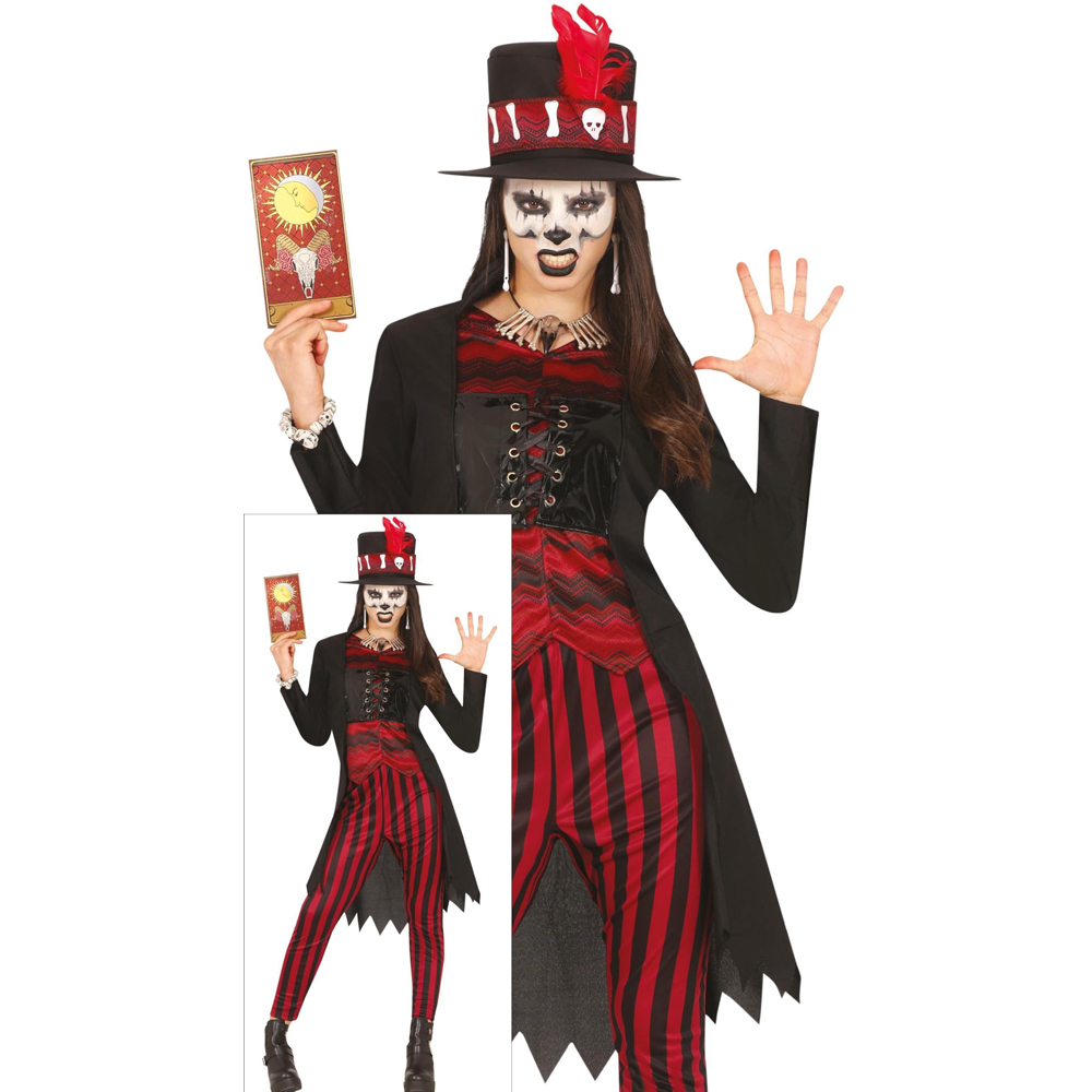 Fiestas Guirca Voodoo Witch Black and Red Halloween Costume 14 to 16 Years Image 2