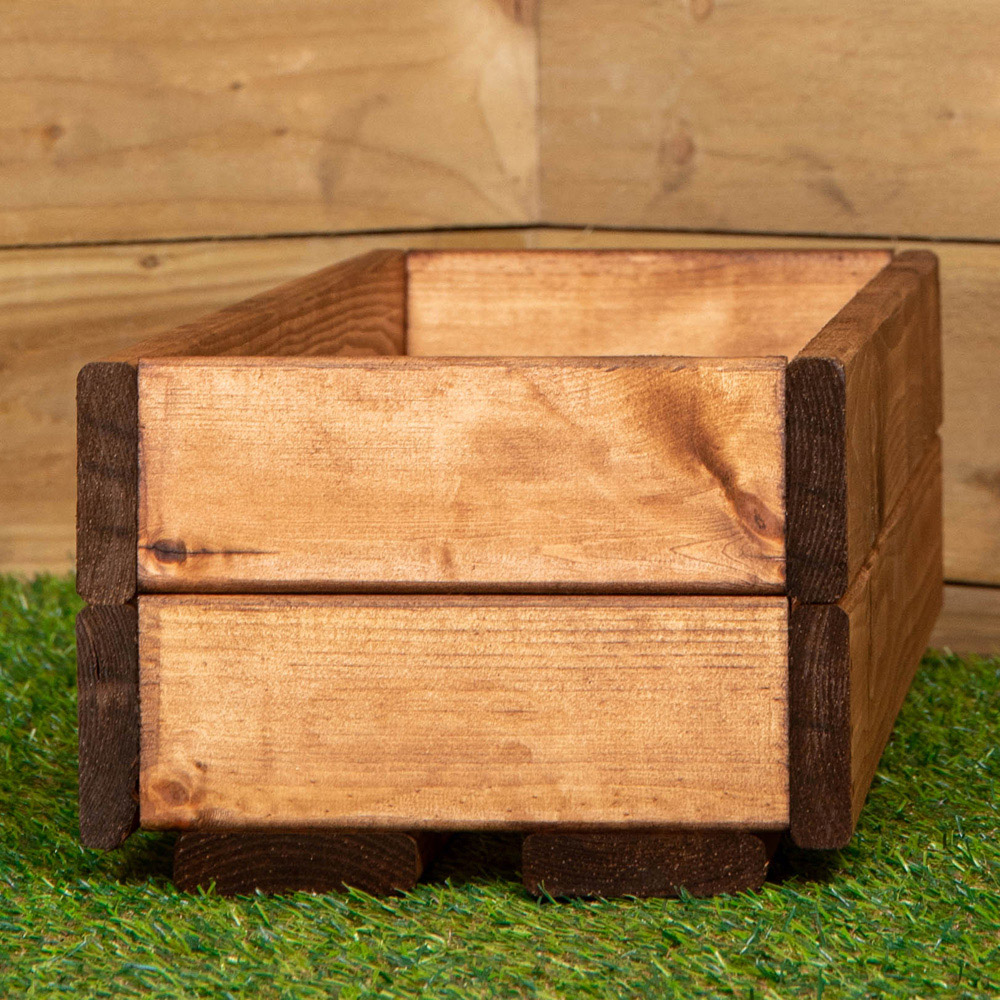 Samuel Alexander Rustic Wooden Garden Window Trough Planter 76 x 23cm Image 5