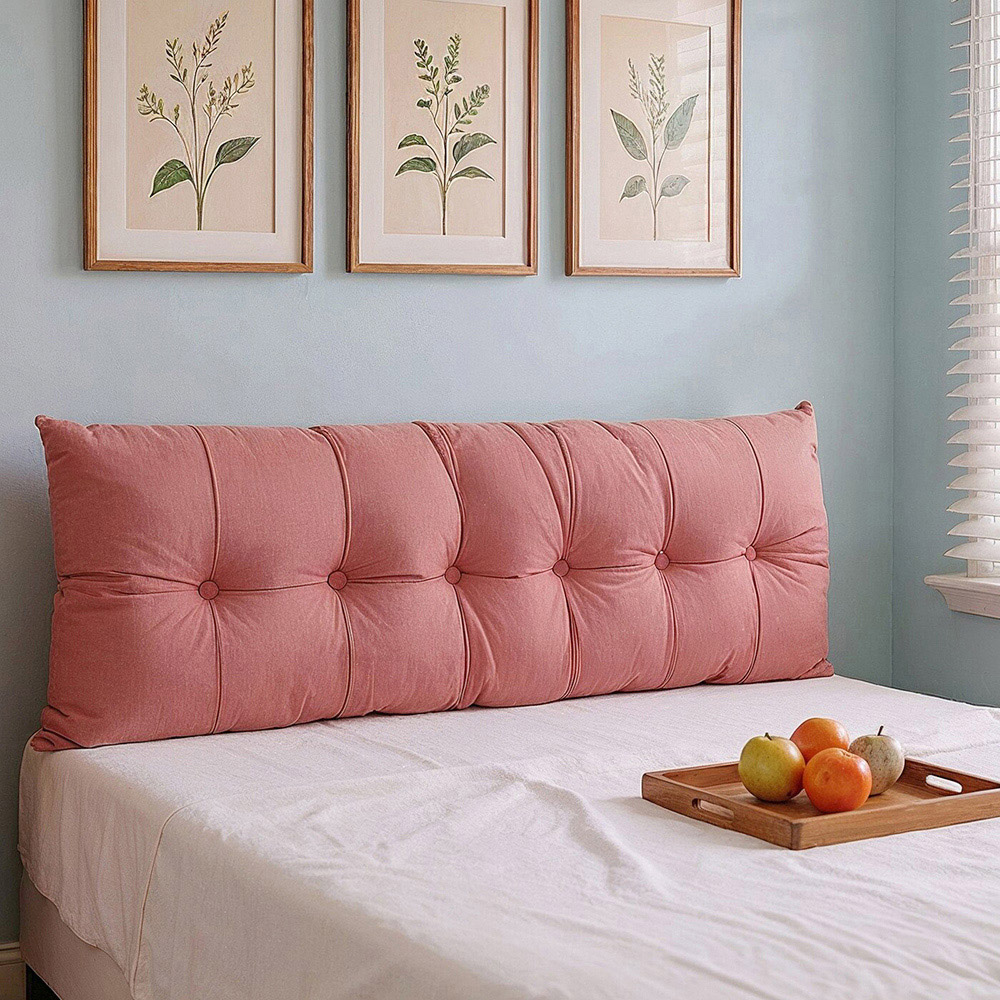 Living and Home Pink Chenille Headboard Pillow 60 x 180cm Image 2