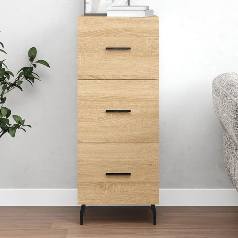 vidaXL 3 Drawer Sonoma Oak Sideboard Image 1