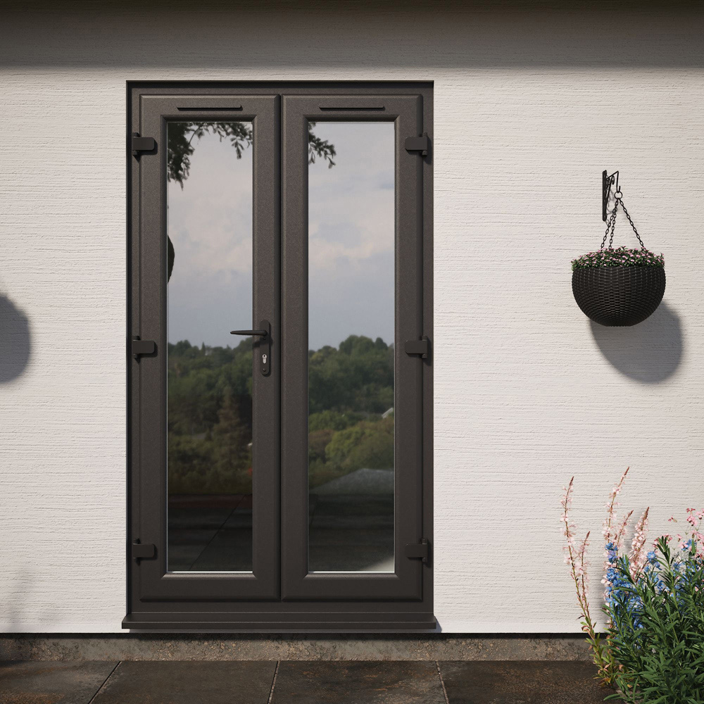 Crystal Black and White LH Master Clear Glass uPVC Triple Glazed French Door 1190 x 2055mm Image 4