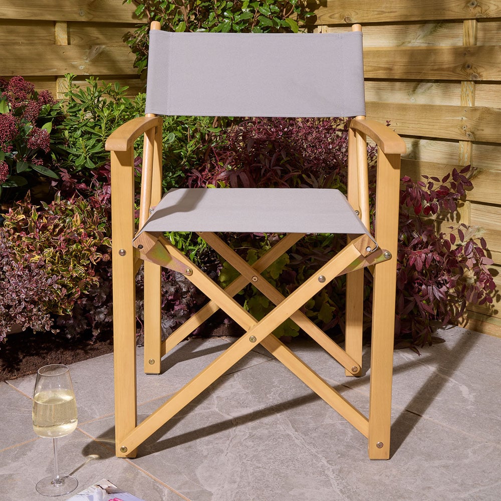 Rowlinson Ascot Slate Grey Folding Director's Chair Image 3