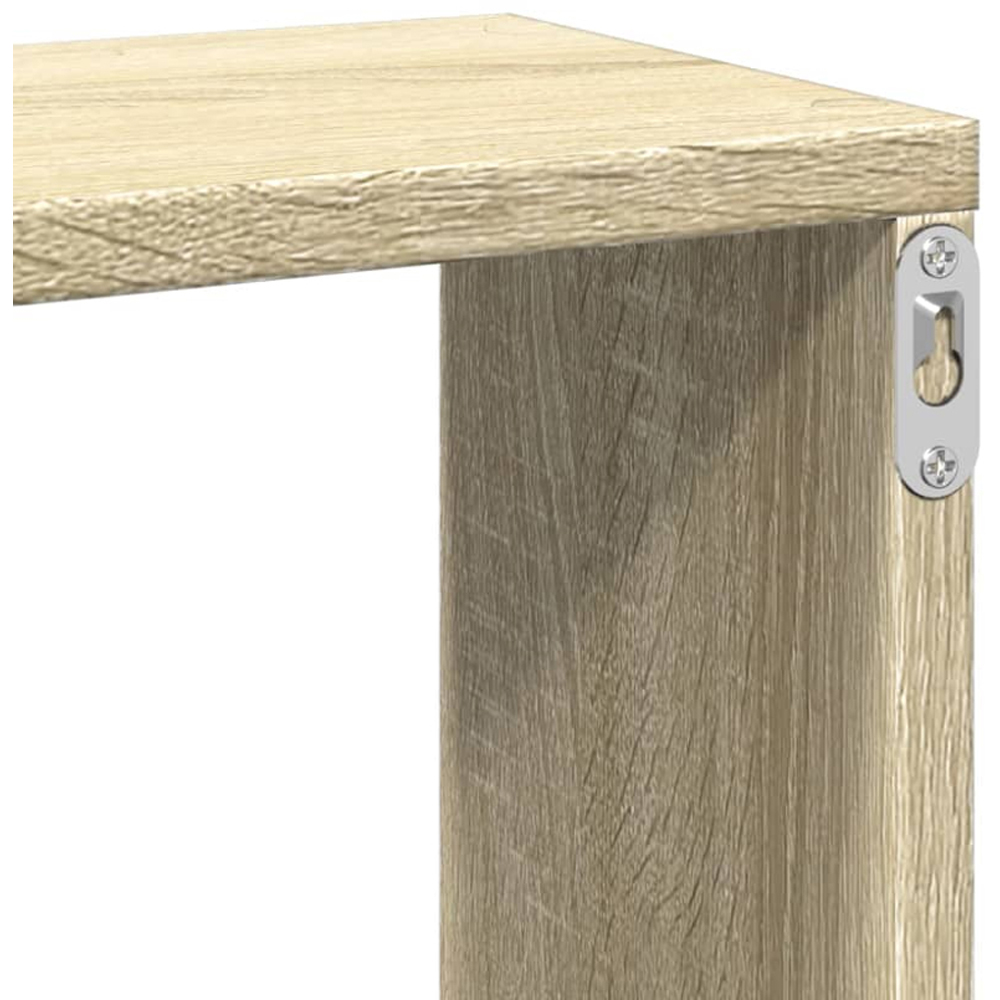 vidaXL 4 Open Compartment Sonoma Oak Wall Shelf Image 7