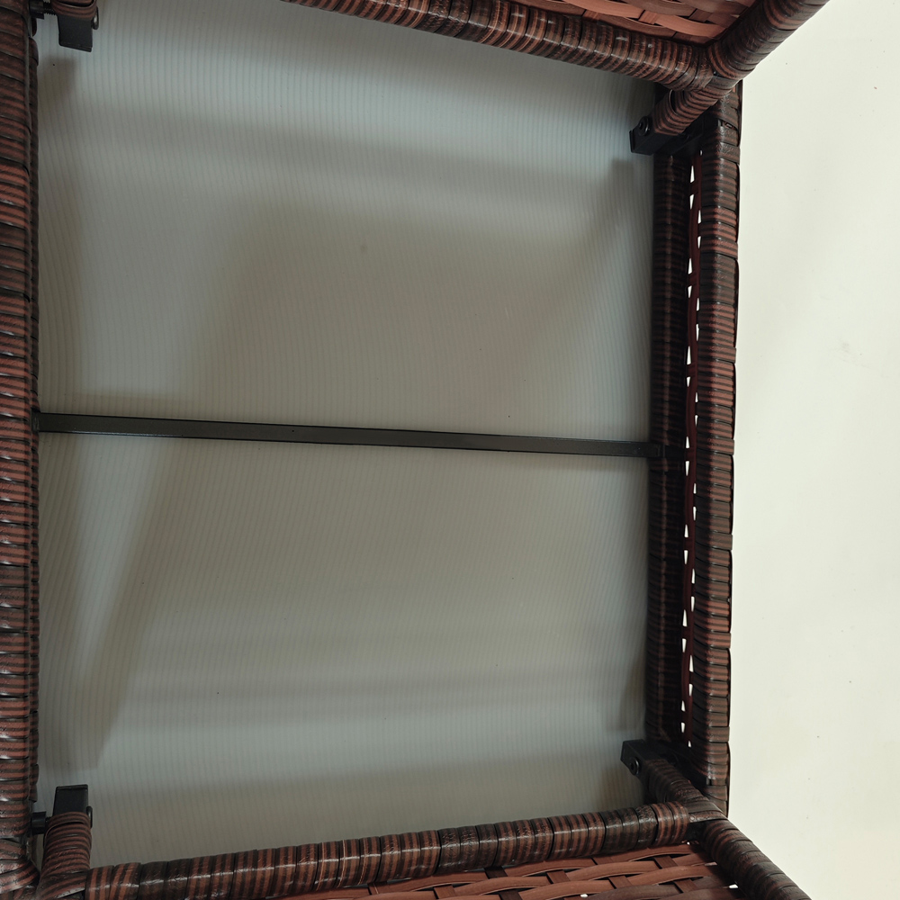 Outsunny Brown Rattan Steel Frame Foldable Outdoor Coffee Table Image 3