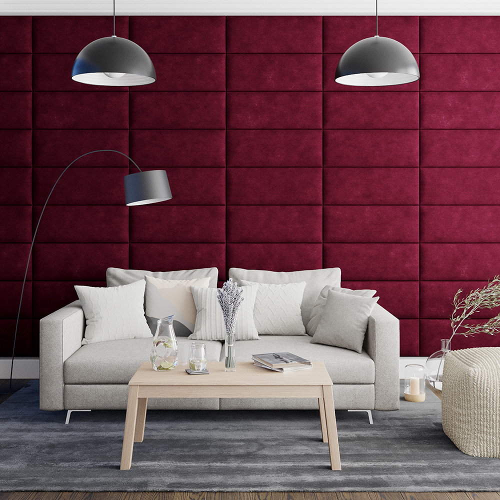 Aspire EasyMount Bordeaux Kimiyo Linen Upholstered Wall Mounted Headboard Panels 8 Pack Image 3