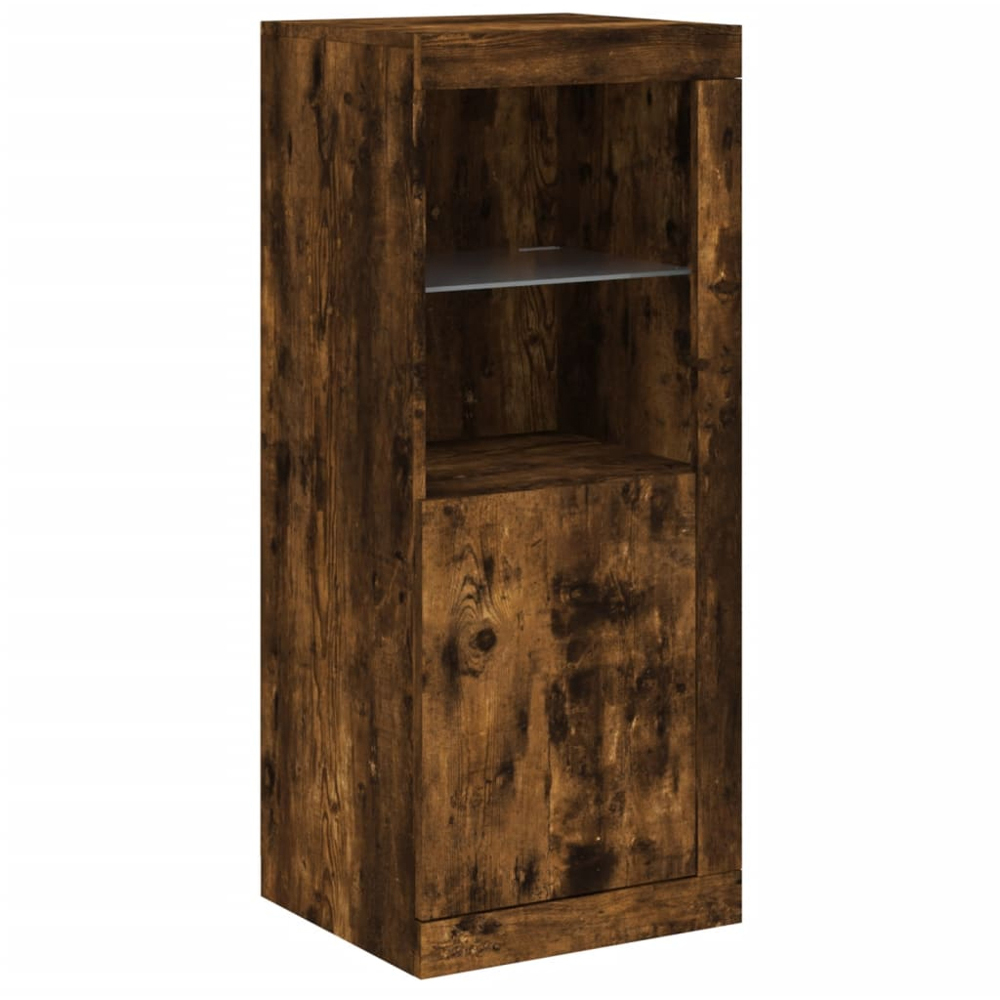 vidaXL 2 Door 8 Shelf Smoked Oak Sideboard with RGB LED Lights Image 7