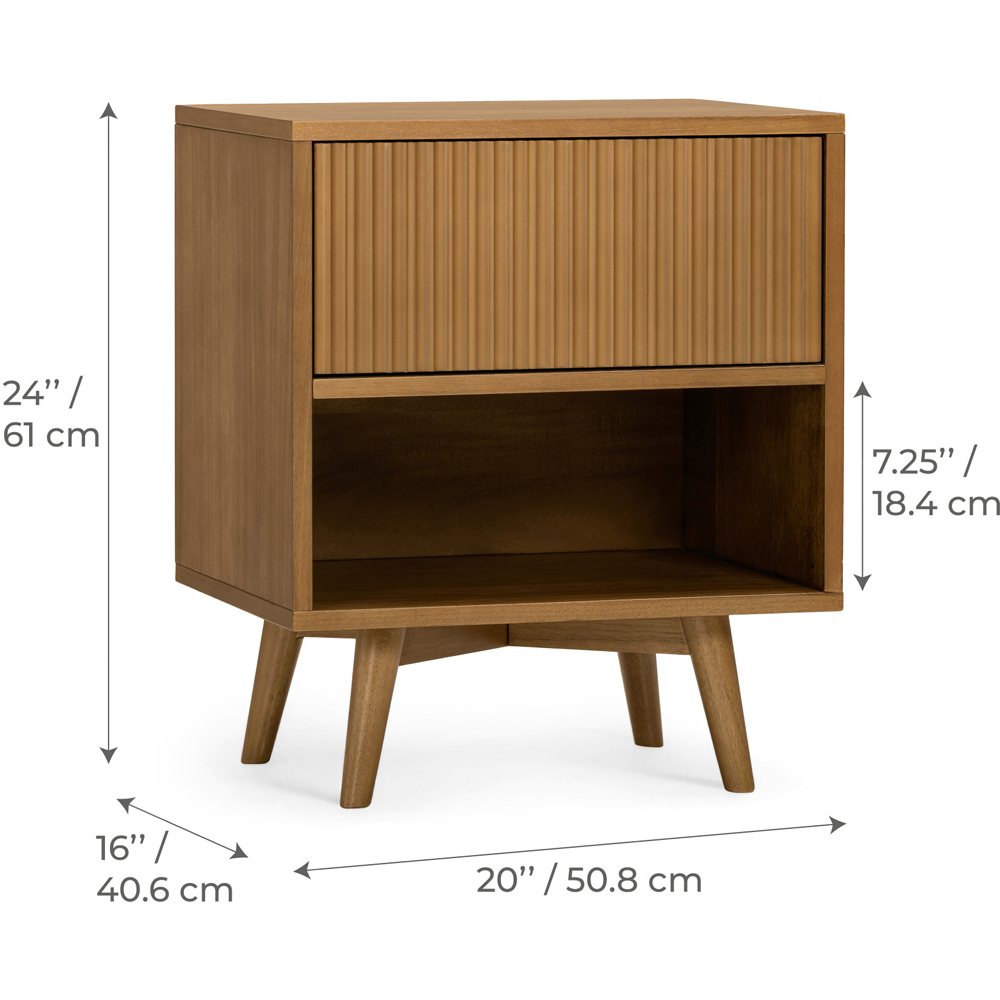Teamson Home Tremolo Single Drawer Single Shelf Natural Nightstand Image 9