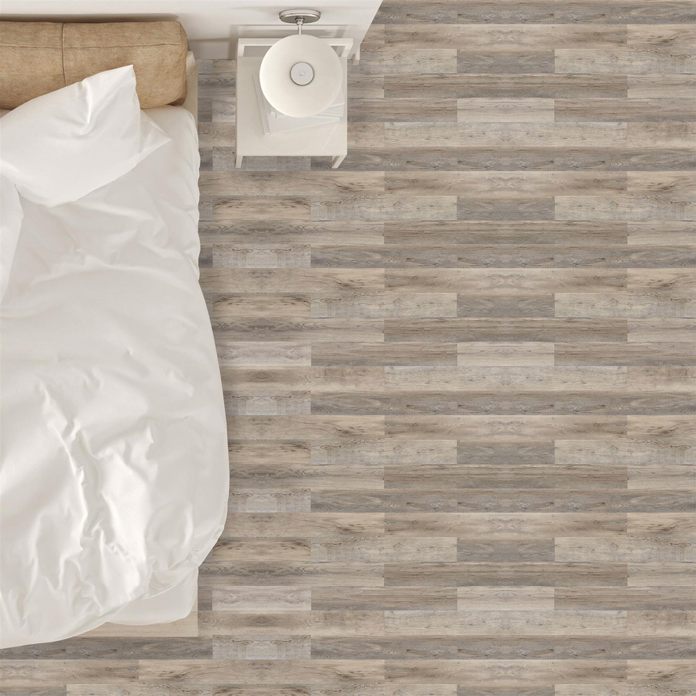 Walplus White Wash Barnwood Oak Wood-Effect Vinyl Flooring 91.44 x 15.24cm 15 Pack Image 2