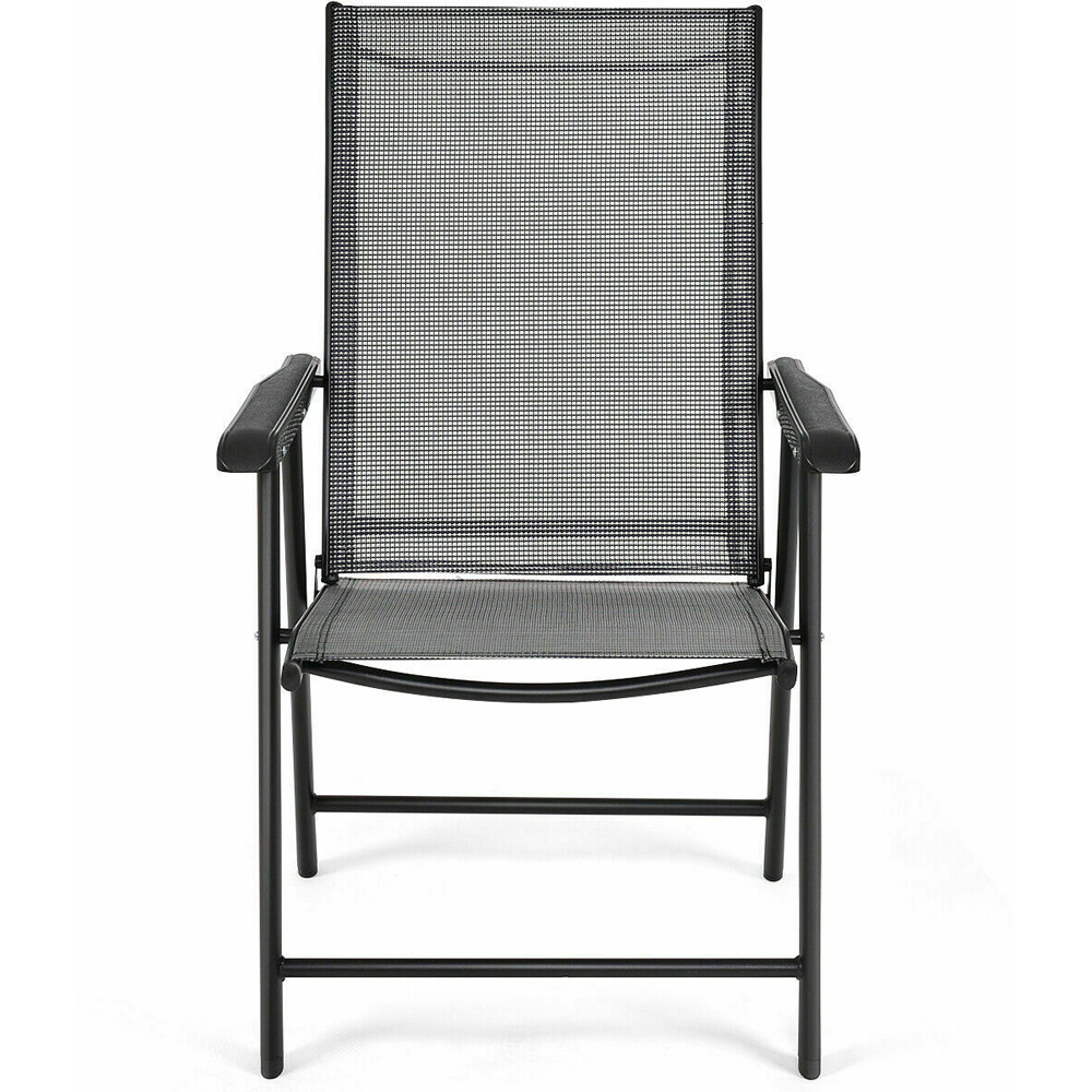 Costway Set of 2 Grey Folding Garden Chair Image 3
