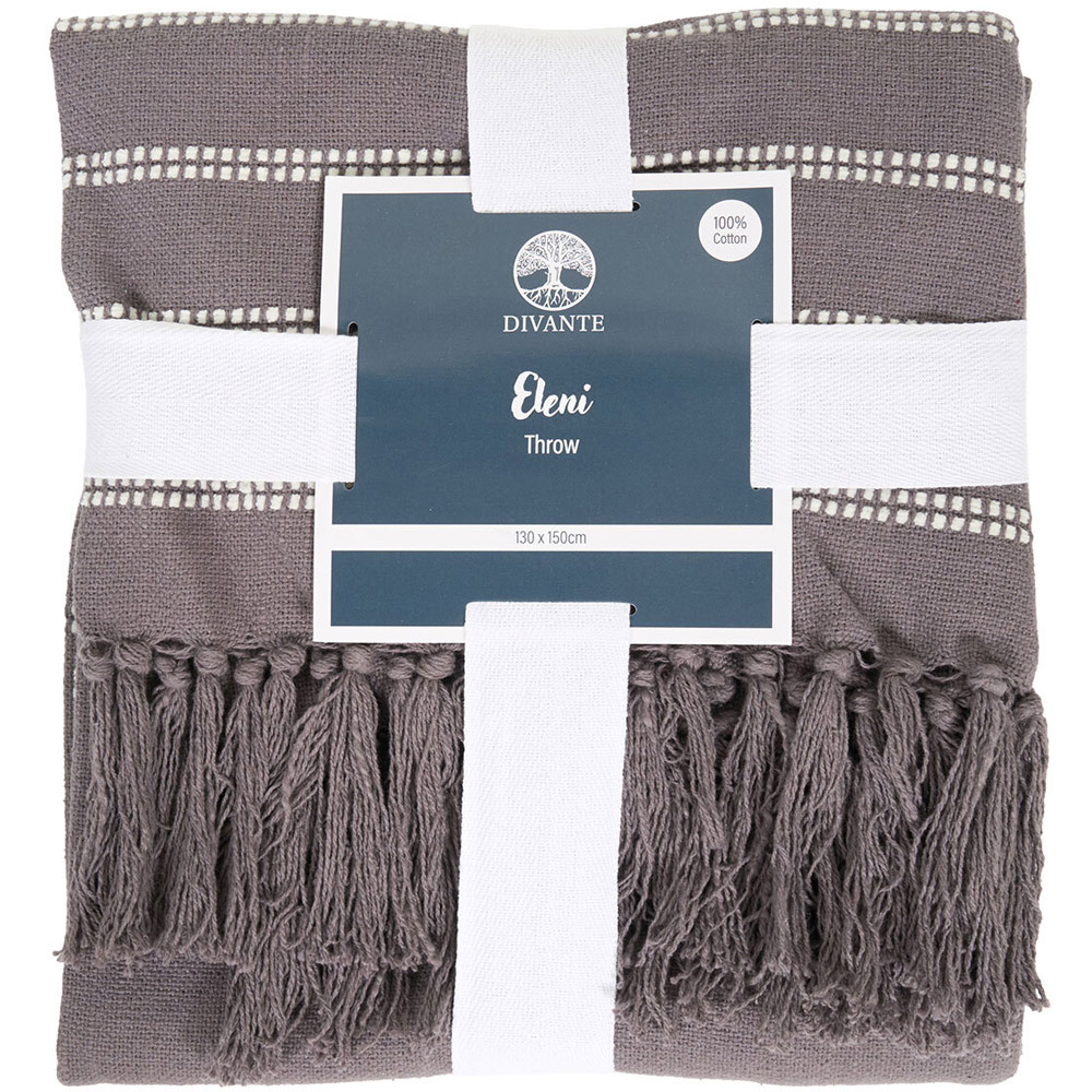 Eleni Tassel Throw Charcoal Image 1