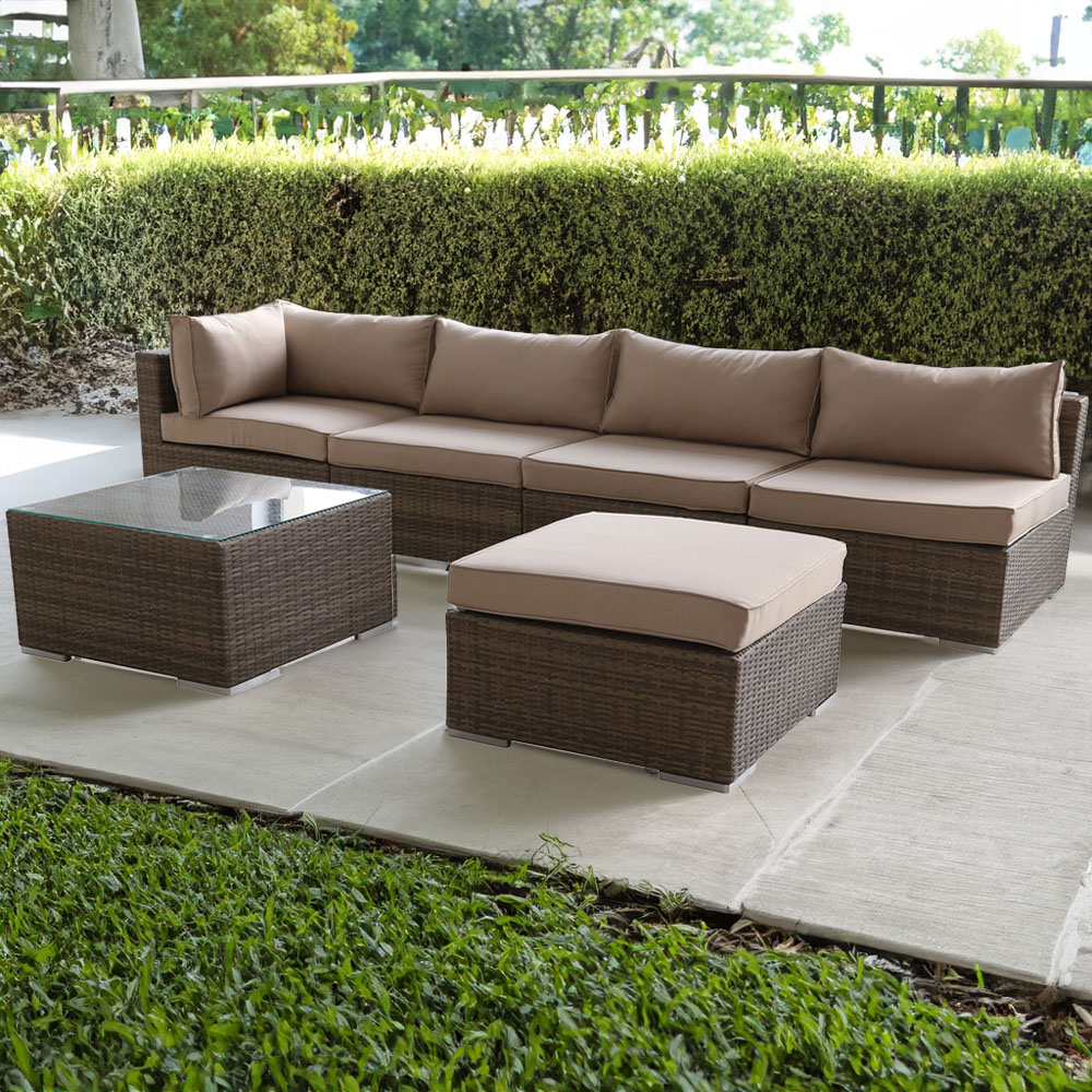 Furniture One 5 Seater Yellow Patio Corner Sofa Set Image 1