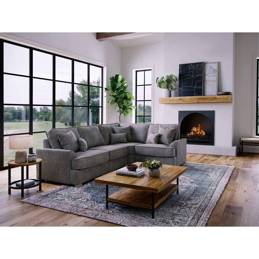 Alba City 5 Seater Steel Fabric Left Hand Corner Sofa Image 6