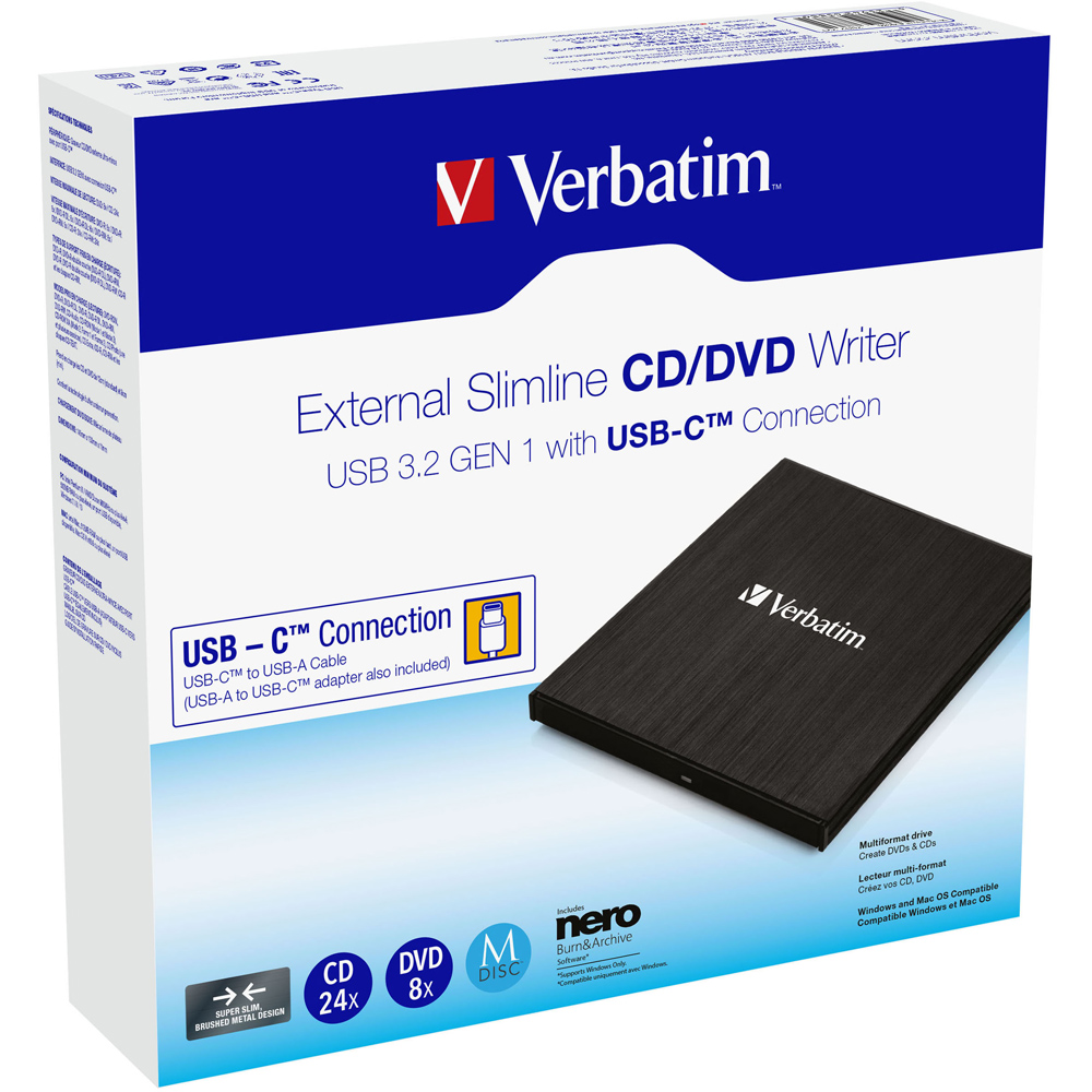 Verbatim USB-C CD and DVD Writer Image 1