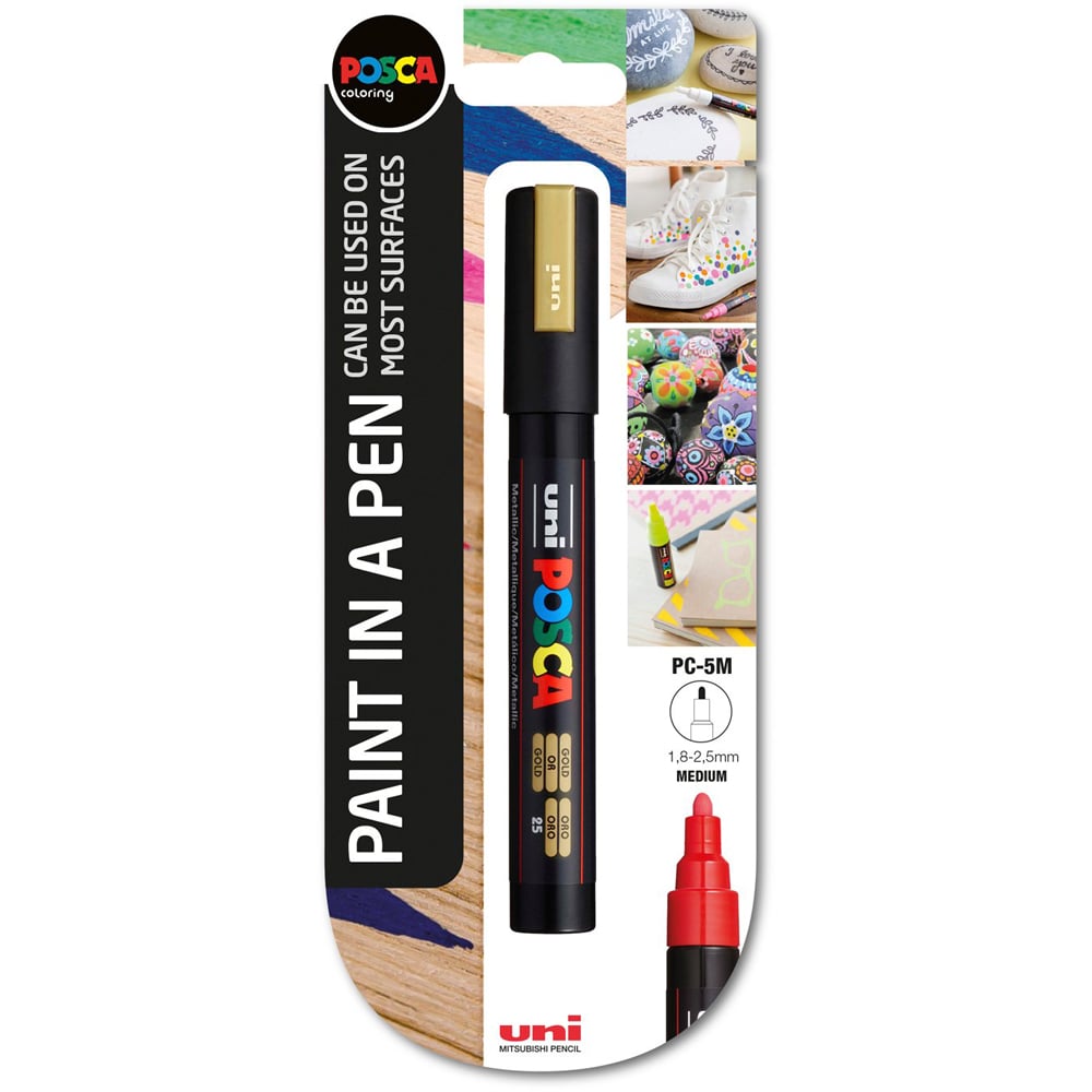 Uni Posca PC-5M Medium Marker Pen - Gold Image