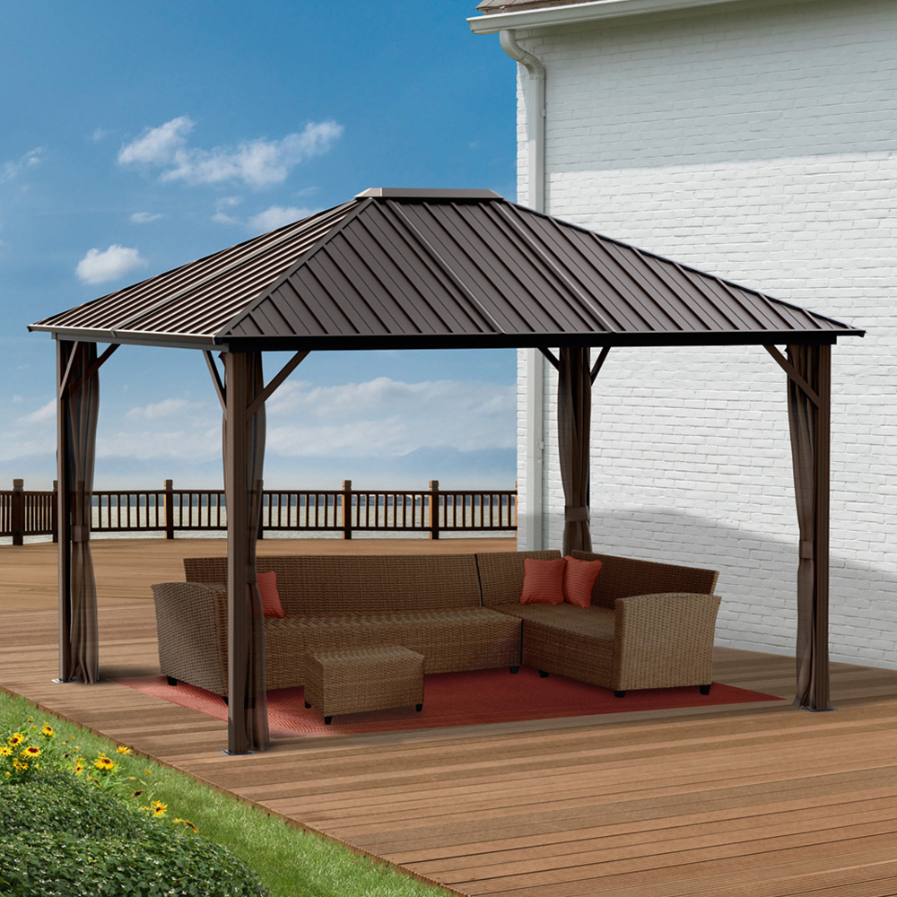 Sojag Dakota 3 x 3.7m Brown Gazebo Image 1