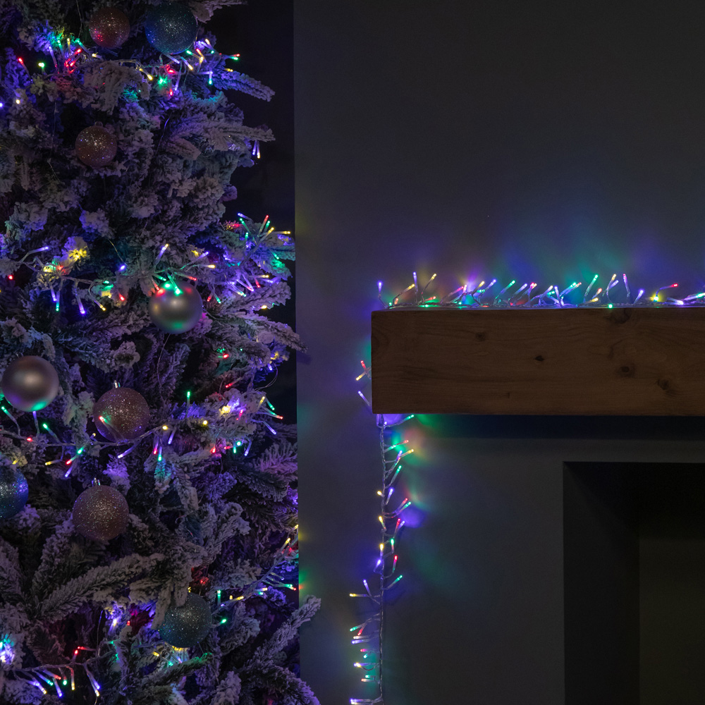 Samuel Alexander 720 Multi Coloured LED Clear Cable Christmas Cluster Light 9.3m Image 3