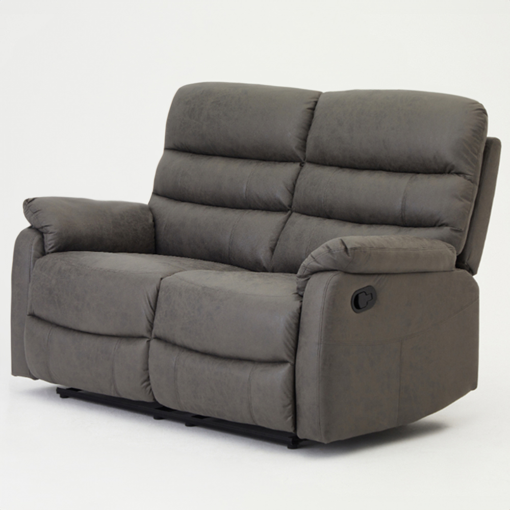 Home Detail Maxwell 2 Seater Grey Air Leather Manual Recliner Sofa Image 2