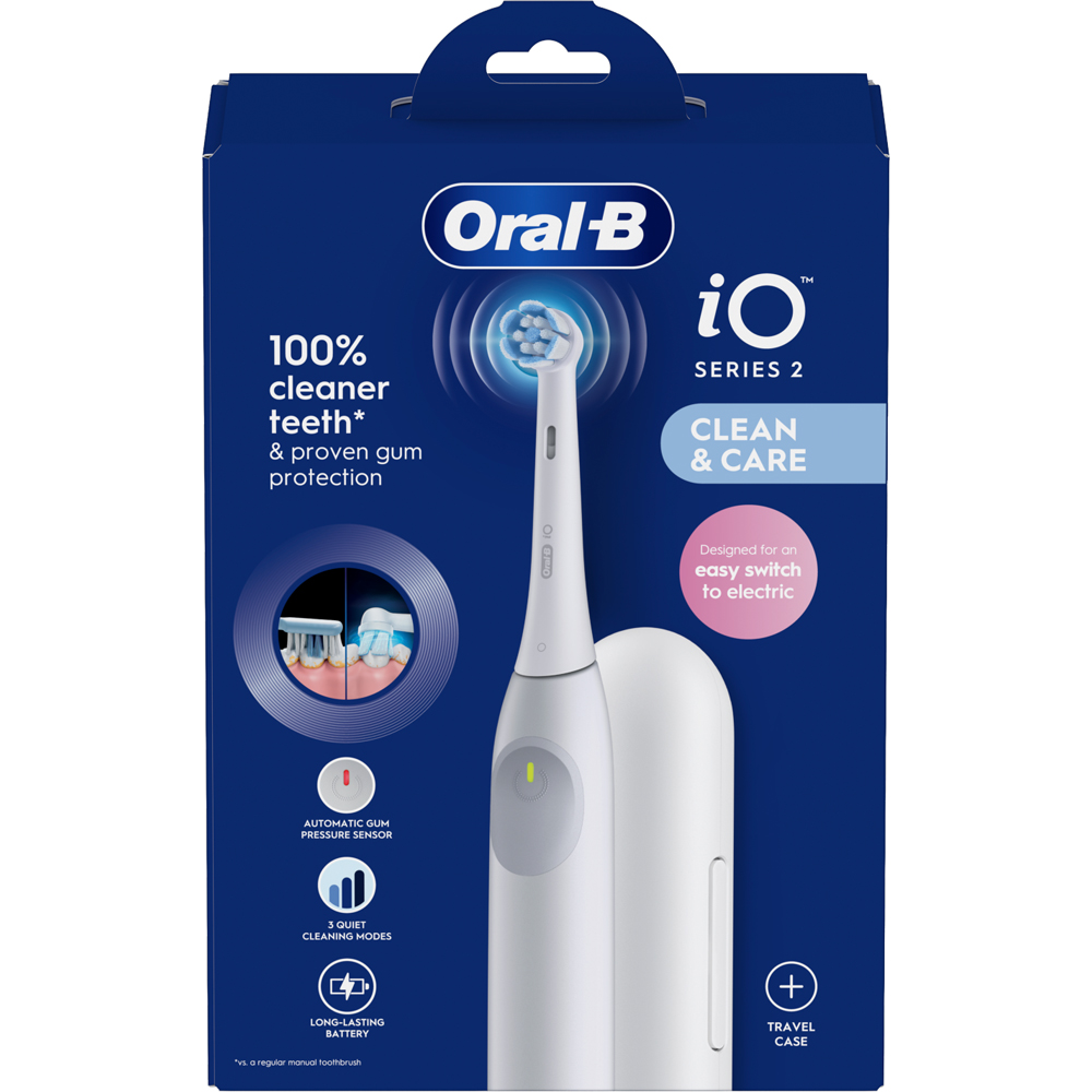 Oral-B iO2 Series Simple White Rechargeable Electric Toothbrush with Travel Case Image 4