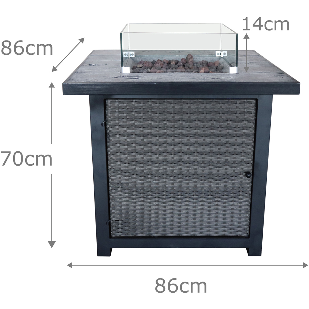 Teamson Home 40000BTU Light Concrete Top Square Propane Gas Fire Pit Image 7