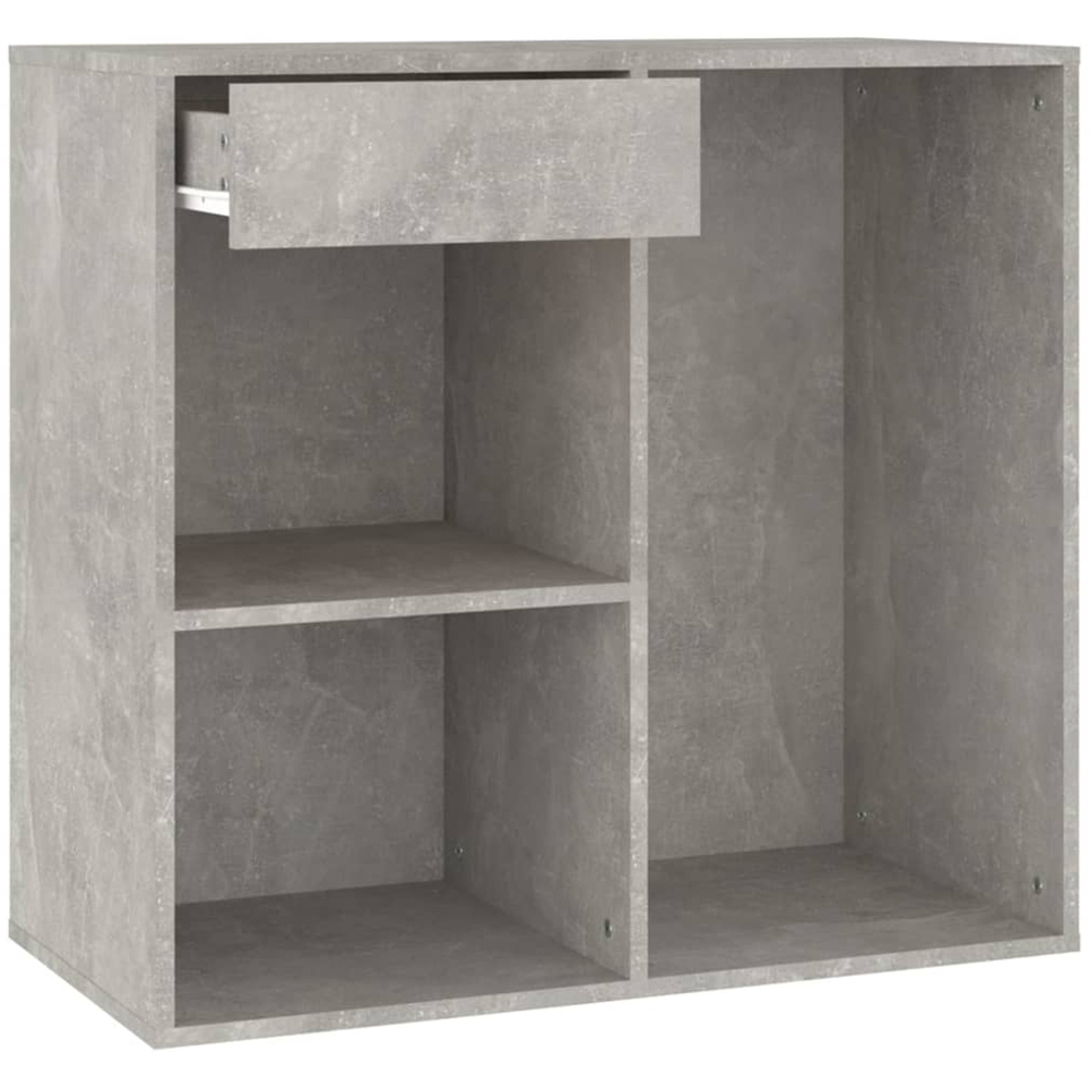 vidaXL Single Drawer 3 Shelf Concrete Grey Cosmetic Cabinet Image 4