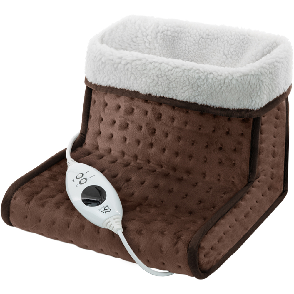 Brown Electric Foot Warmer with 6 Heat Settings Image 1