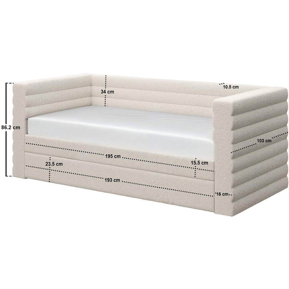 Flair Yuma Single Cream Boucle Guest Bed Image 6