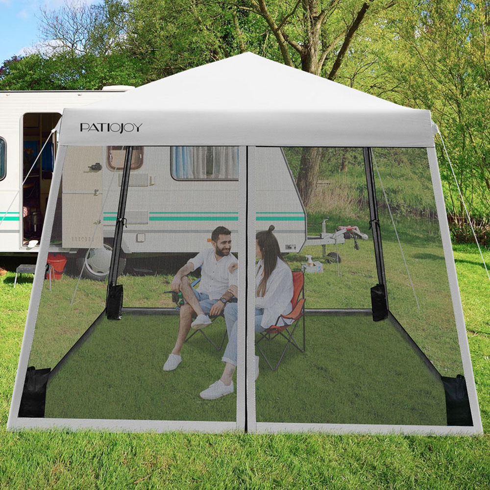 Costway Grey Pop Up Mesh Canopy Image 1