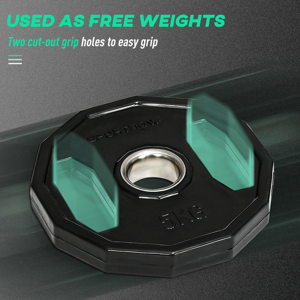 SPORTNOW Olympic Weight Plates Set with Holes 5kg 2 Pack Image 8