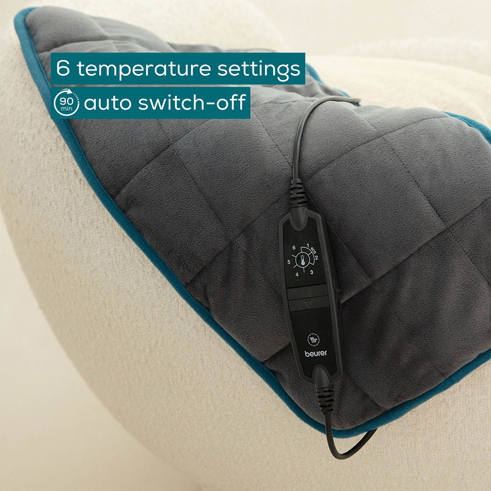 Beurer Premium Green Planet Grey Cosy Weighted Heat Pad with Controller 180 x 130cm Image 4