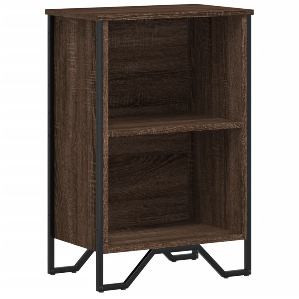 vidaXL 2 Shelf Brown Oak Bookcase Image 2